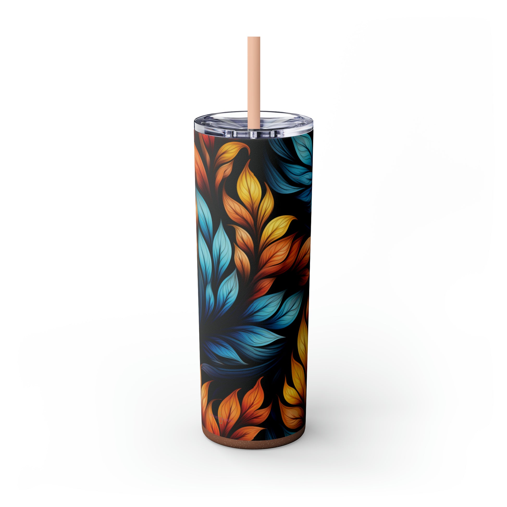 Resting Laurels 20oz Insulated Stainless Steel Skinny Tumbler with Lid and Straw - Dyborn Designs