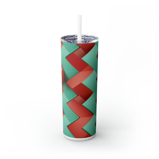 "Tangled Hues" 20-Ounce Steel Skinny Tumbler with Lid and Straw - Dyborn Designs
