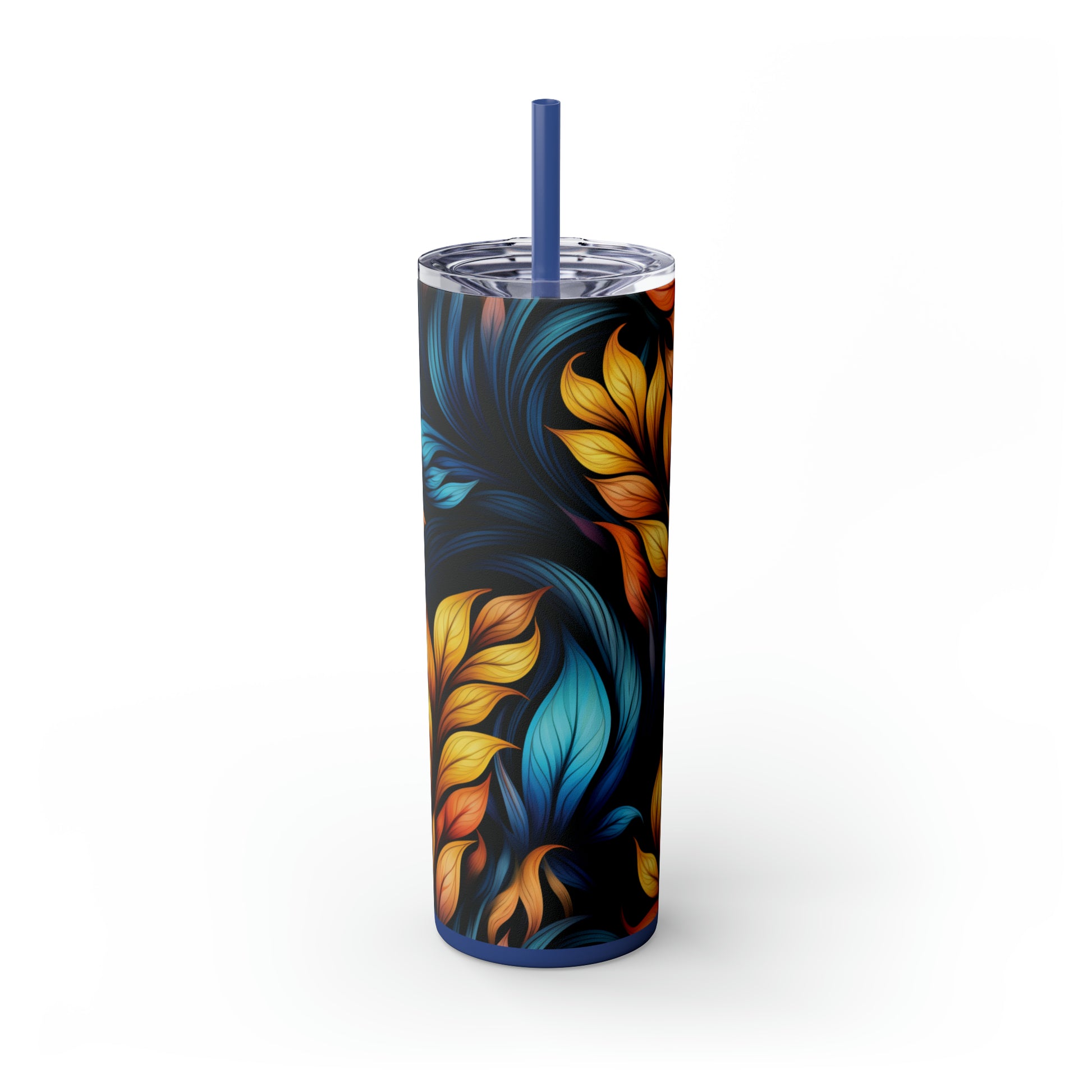 Resting Laurels 20oz Insulated Stainless Steel Skinny Tumbler with Lid and Straw - Dyborn Designs