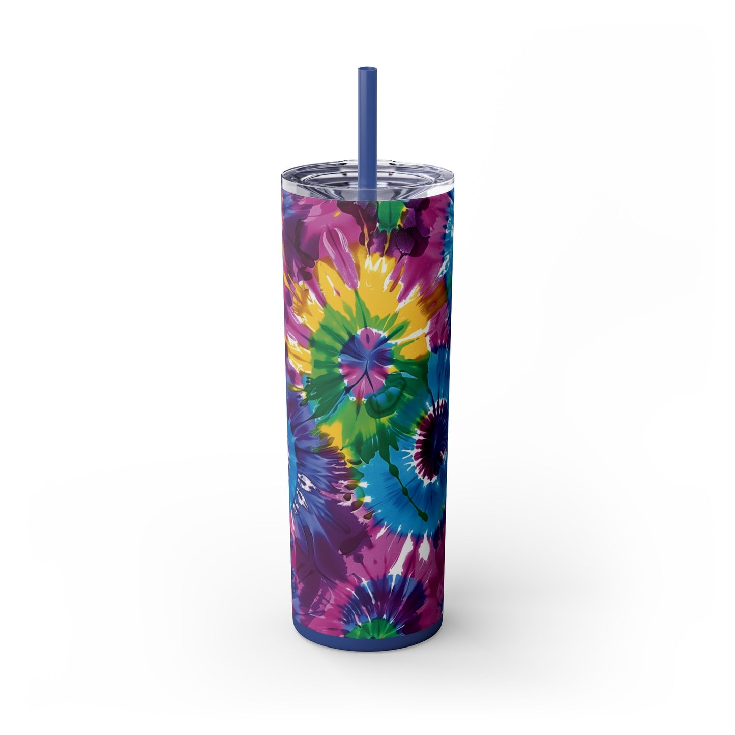 Tie-Dye Splash 20oz Insulated Stainless Steel Skinny Tumbler with Lid and Straw - Dyborn Designs