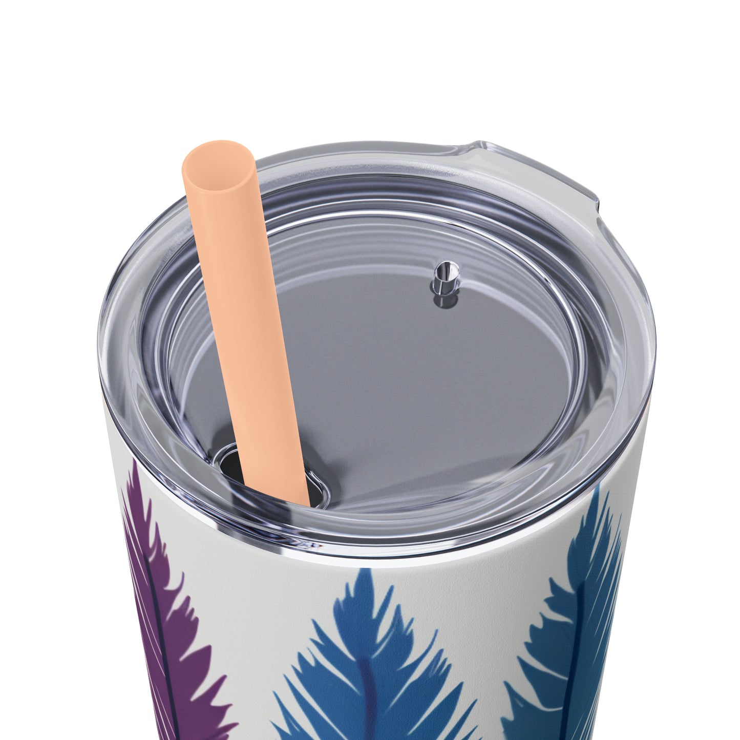 Feathered Harmony 20-Ounce Steel Skinny Tumbler with Lid and Straw - Dyborn Designs