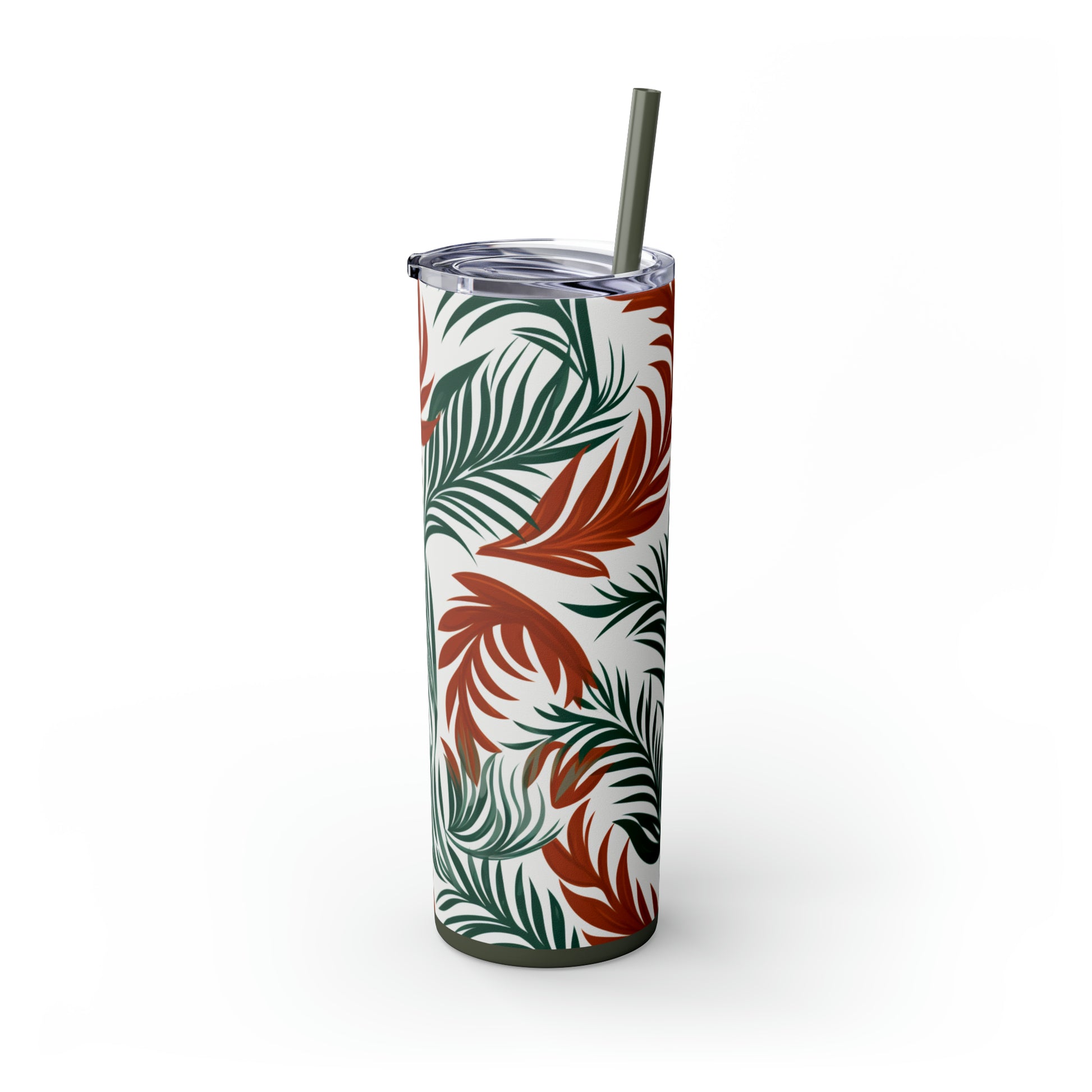 Nature's Pallete 20-Ounce Insulated Stainless Steel Skinny Tumbler with Lid and Straw - Dyborn Designs