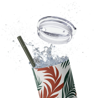 Nature's Pallete 20-Ounce Insulated Stainless Steel Skinny Tumbler with Lid and Straw - Dyborn Designs