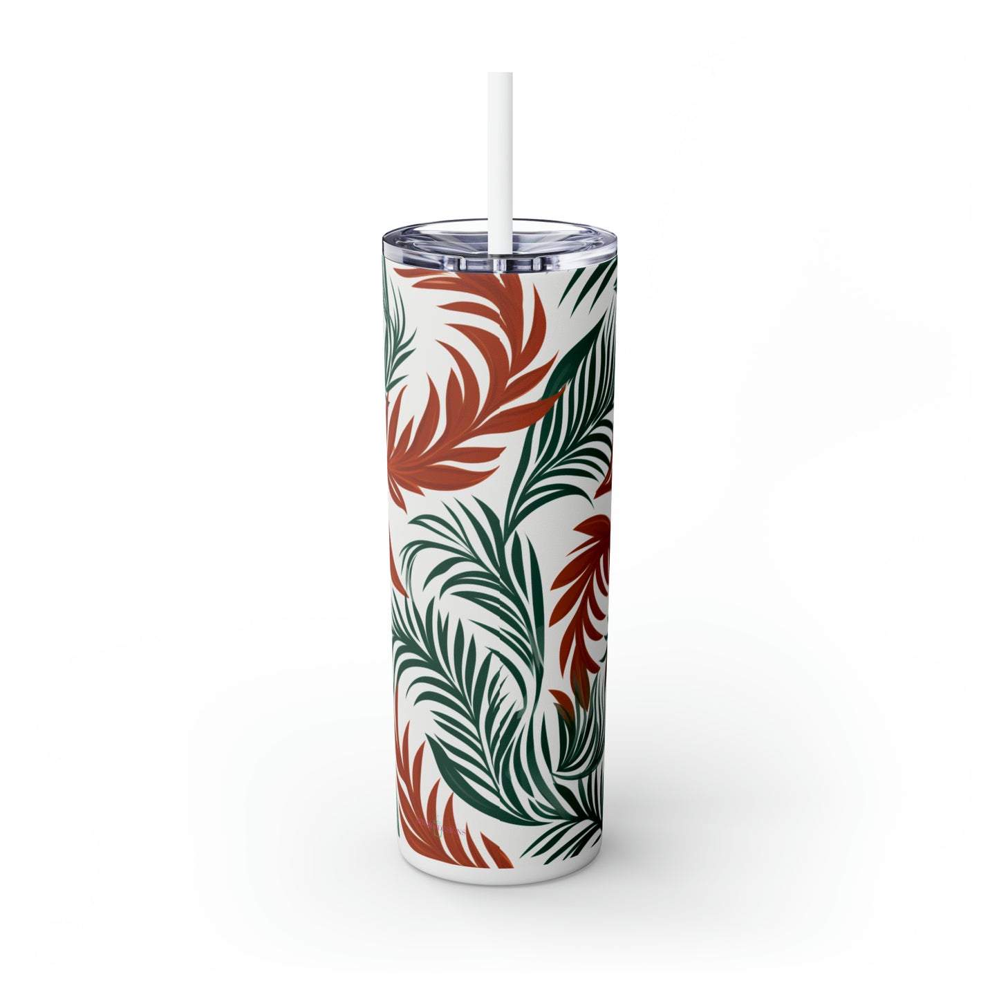 Nature's Pallete 20-Ounce Insulated Stainless Steel Skinny Tumbler with Lid and Straw - Dyborn Designs