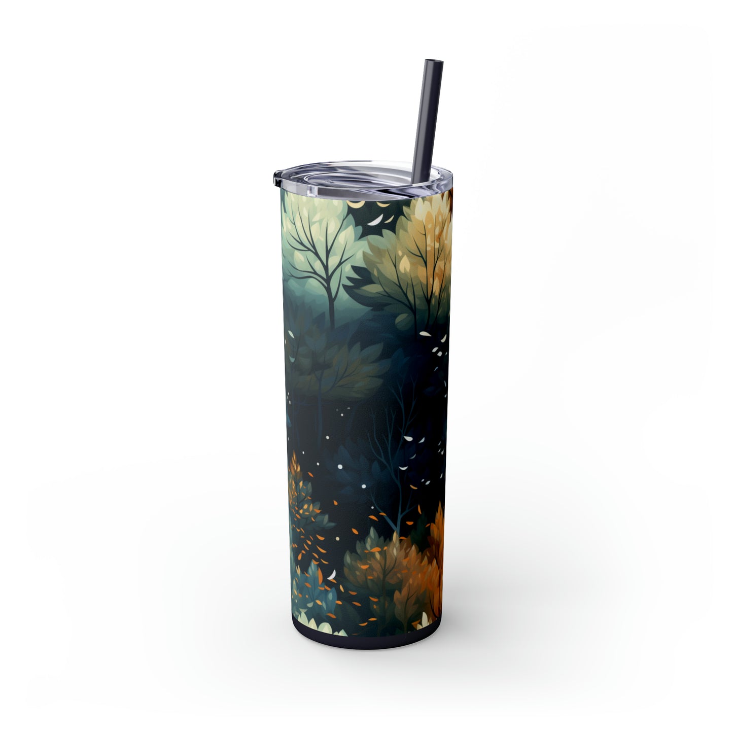 Autumn Sunset 20-Ounce Steel Skinny Tumbler with Lid and Straw - Dyborn Designs