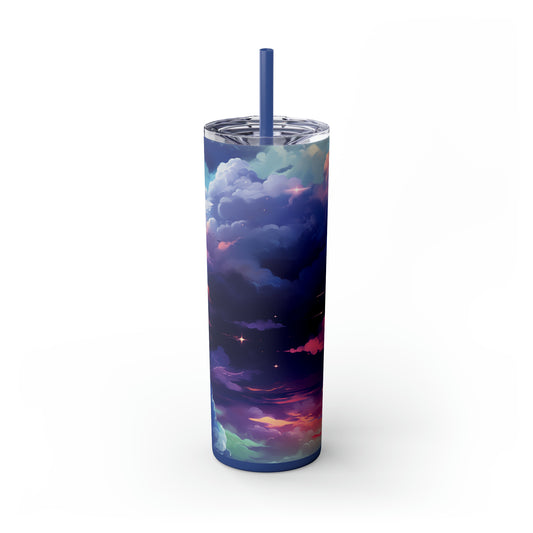 "Painted Sky" 20-Ounce Steel Skinny Tumbler with Lid and Straw - Dyborn Designs