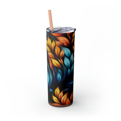 Resting Laurels 20oz Insulated Stainless Steel Skinny Tumbler with Lid and Straw - Dyborn Designs