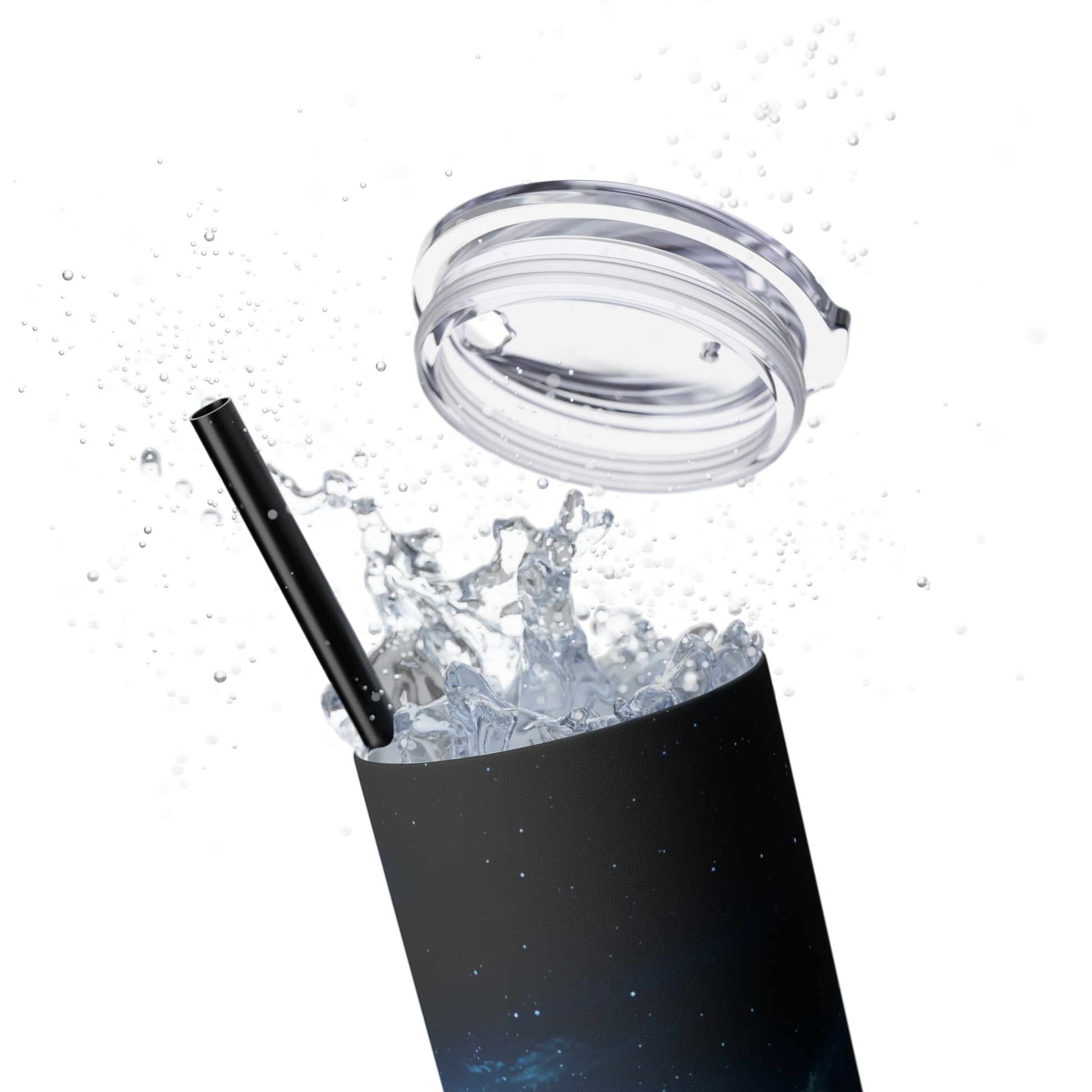 Midnight Realm 20-Ounce Steel Skinny Tumbler with Lid and Straw - Dyborn Designs