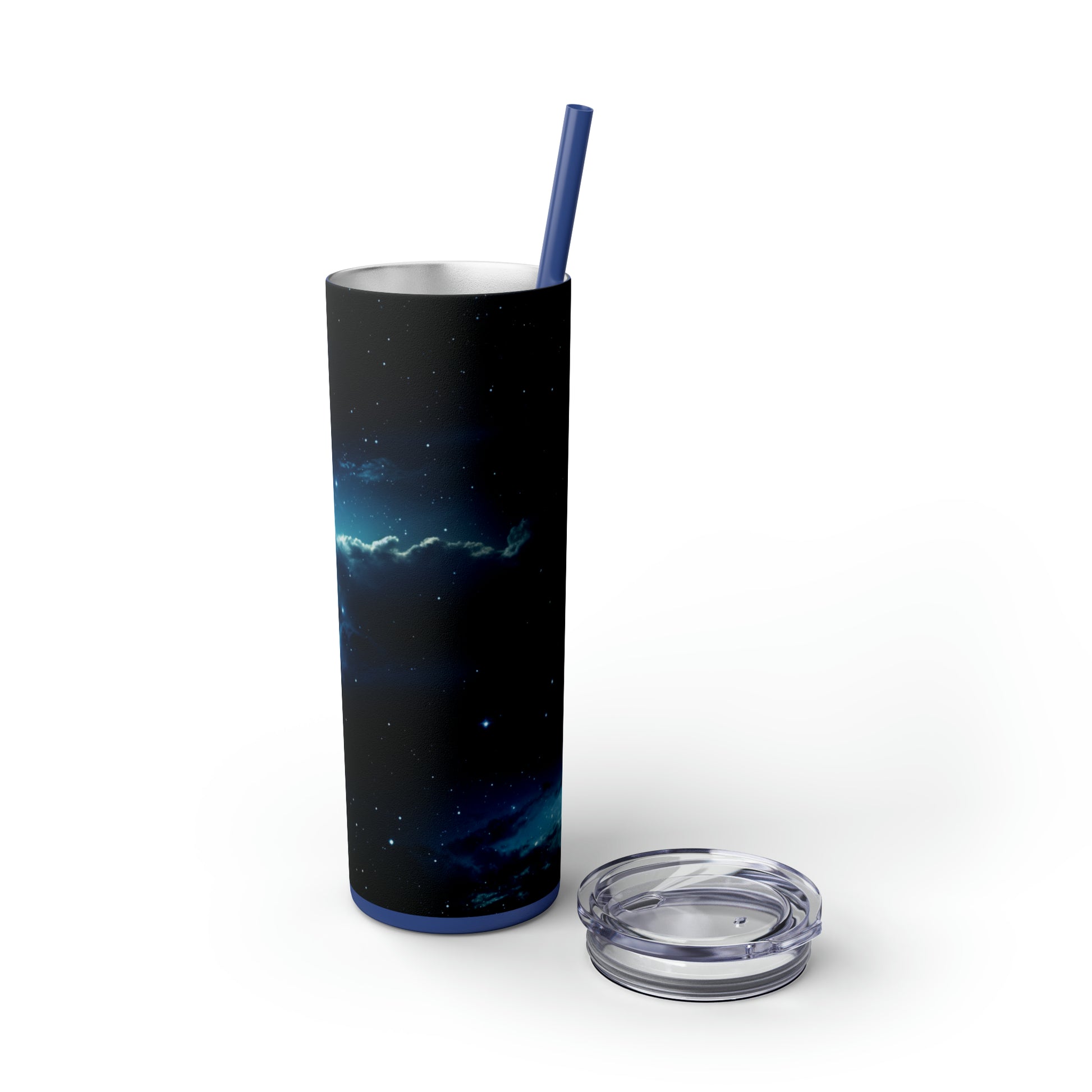 Midnight Realm 20-Ounce Steel Skinny Tumbler with Lid and Straw - Dyborn Designs