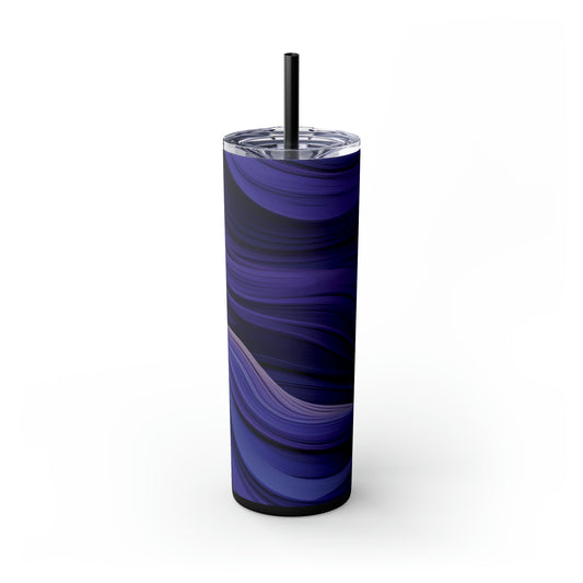 "Purple Groove" 20-Ounce Steel Skinny Tumbler with Lid and Straw - Dyborn Designs