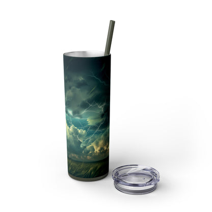 Lightning Storm 20oz Insulated Stainless Steel Skinny Tumbler with Lid and Straw - Dyborn Designs