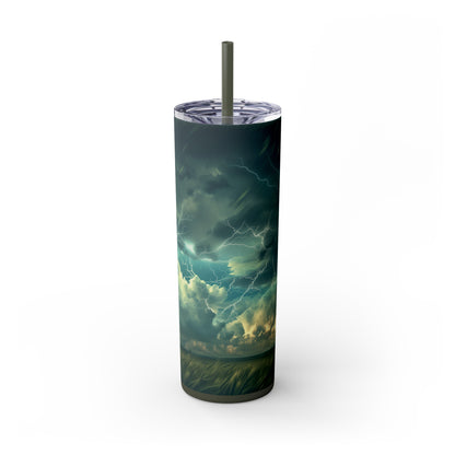 Lightning Storm 20oz Insulated Stainless Steel Skinny Tumbler with Lid and Straw - Dyborn Designs