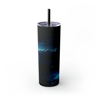 Midnight Realm 20-Ounce Steel Skinny Tumbler with Lid and Straw - Dyborn Designs