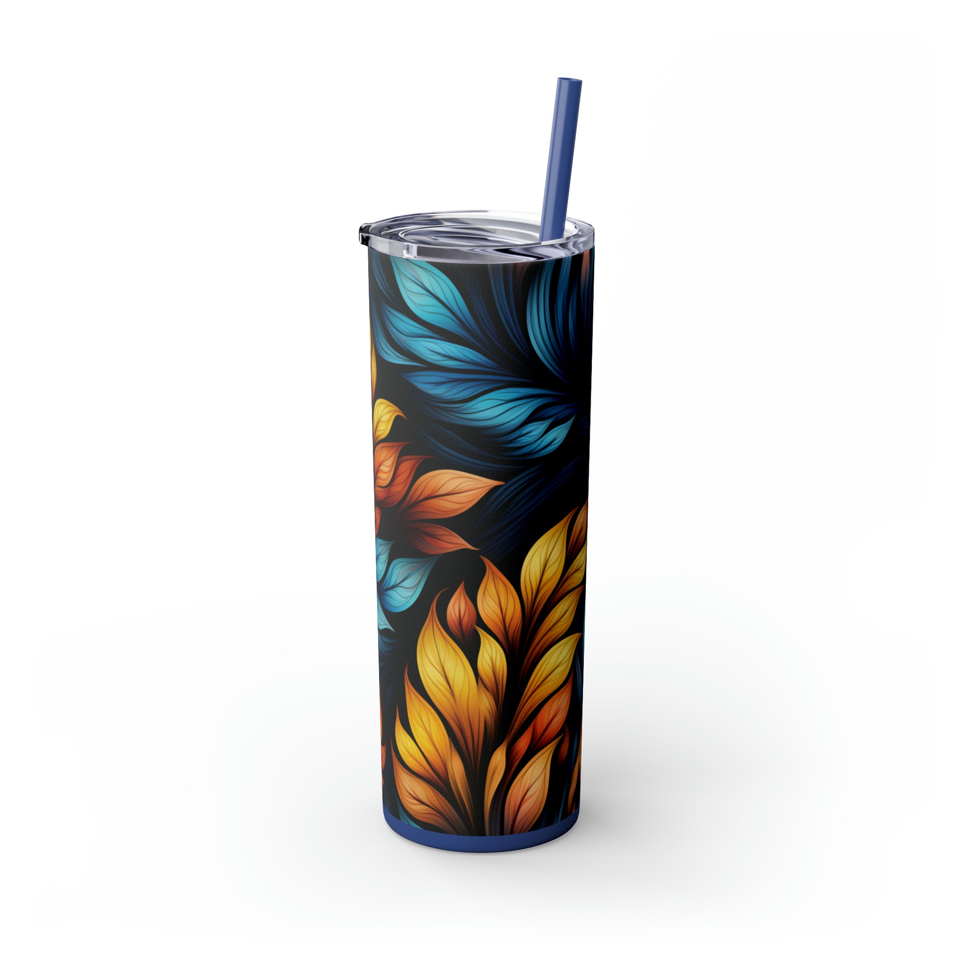 Resting Laurels 20oz Insulated Stainless Steel Skinny Tumbler with Lid and Straw - Dyborn Designs