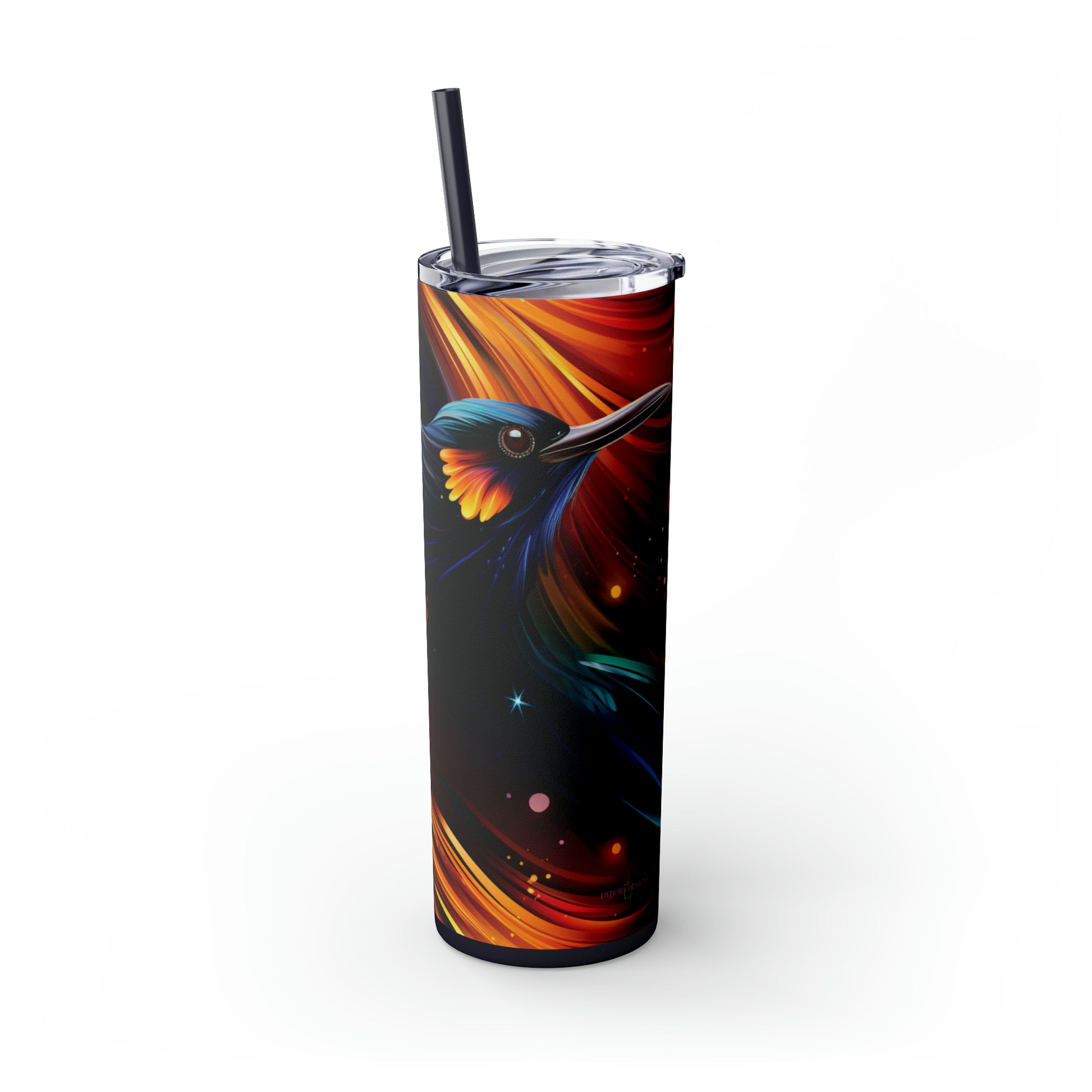 Stellar Blackbird 20oz Insulated Stainless Steel Skinny Tumbler with Lid and Straw - Dyborn Designs