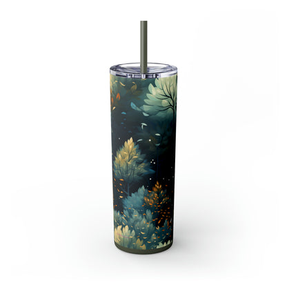 Autumn Sunset 20-Ounce Steel Skinny Tumbler with Lid and Straw - Dyborn Designs