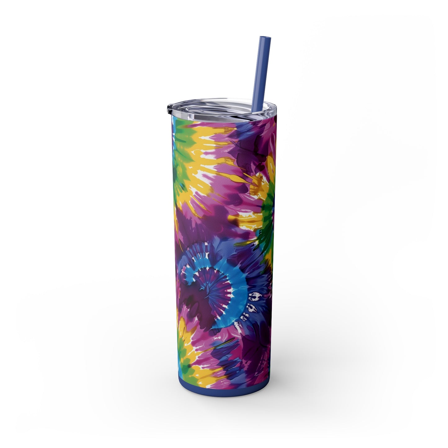 Tie-Dye Splash 20oz Insulated Stainless Steel Skinny Tumbler with Lid and Straw - Dyborn Designs