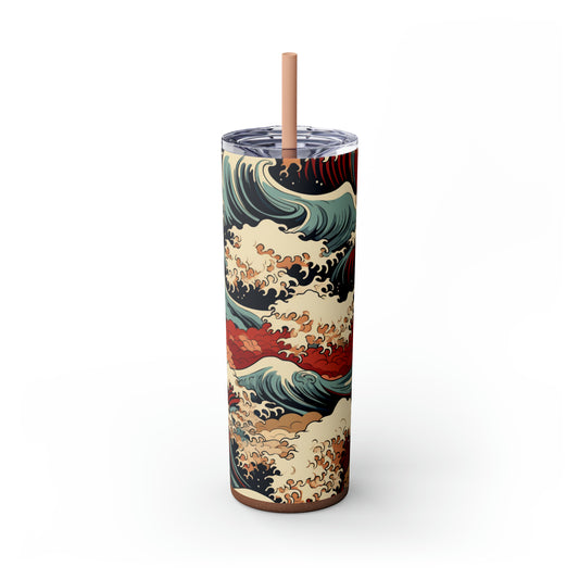 "Raging Waters" 20-Ounce Steel Skinny Tumbler with Lid and Straw - Dyborn Designs