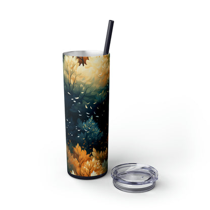 Autumn Sunset 20-Ounce Steel Skinny Tumbler with Lid and Straw - Dyborn Designs