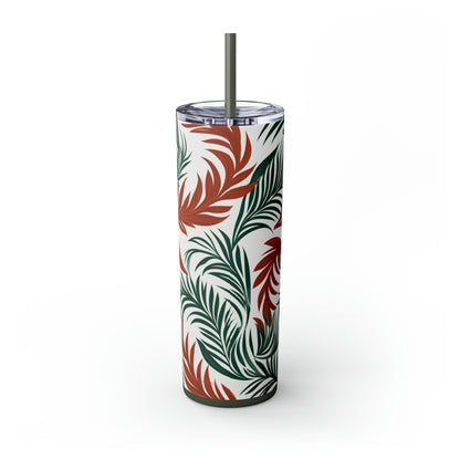 Nature's Pallete 20-Ounce Insulated Stainless Steel Skinny Tumbler with Lid and Straw - Dyborn Designs