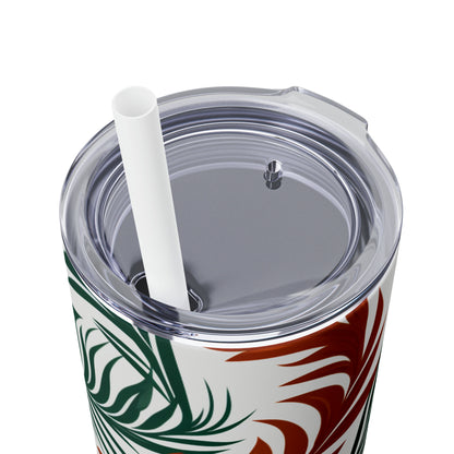 Nature's Pallete 20-Ounce Insulated Stainless Steel Skinny Tumbler with Lid and Straw - Dyborn Designs