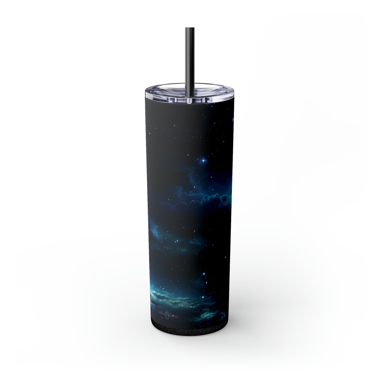 Midnight Realm 20-Ounce Steel Skinny Tumbler with Lid and Straw - Dyborn Designs