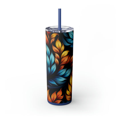 Resting Laurels 20oz Insulated Stainless Steel Skinny Tumbler with Lid and Straw - Dyborn Designs