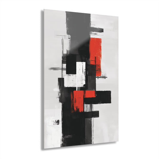 Crimson Forms - Modern Minimalist Acrylic Wall Art - 24 x 36 Inch - Front - Dyborn Designs