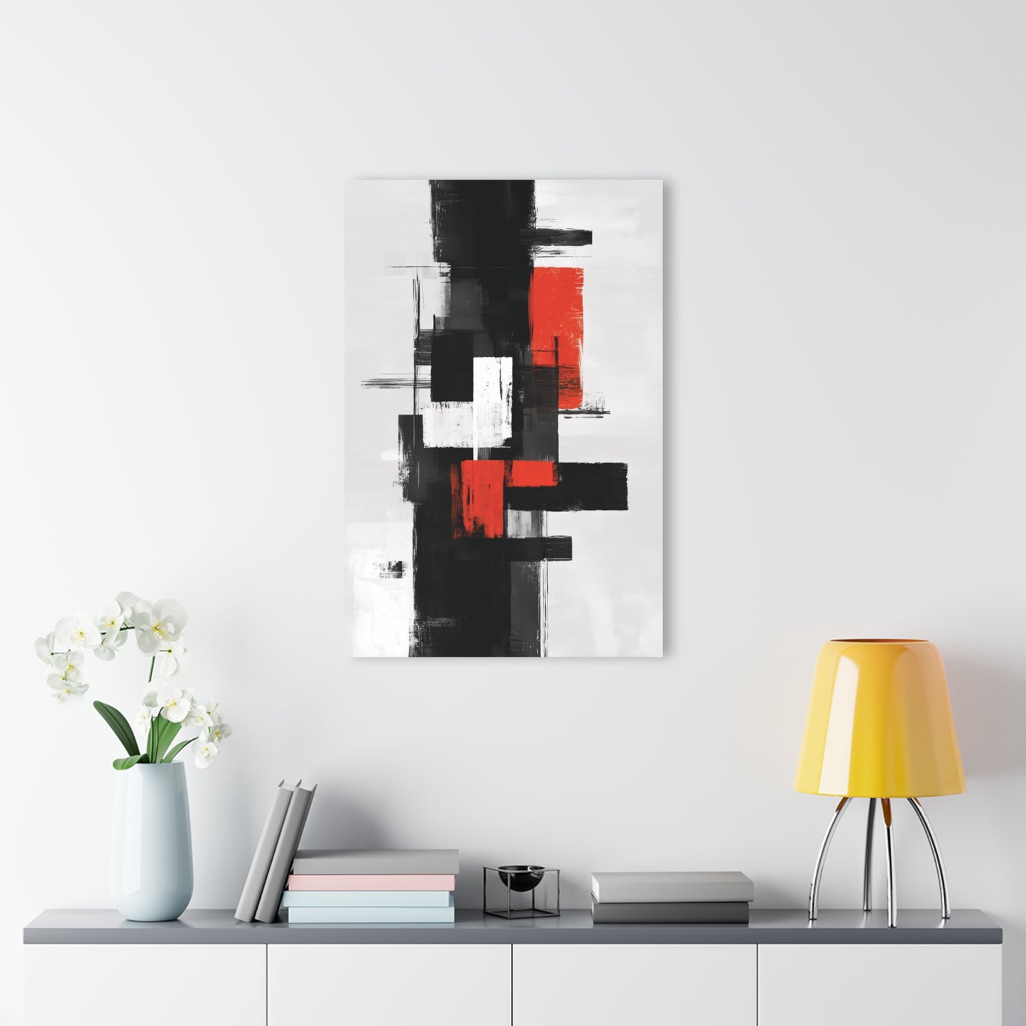 Crimson Forms - Modern Minimalist Acrylic Wall Art - 24 x 36 Inch - Light Mock Up - Dyborn Designs