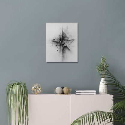 Dissonant Form - Modern Minimalist Acrylic Wall Art - 16 x 20 Inch - Blue Mock Up - Dyborn Designs