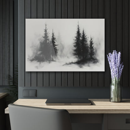 Divided Pines - Modern Minimalist Acrylic Wall Art - 36 x 24 Inch - Dark Mock Up - Dyborn Designs