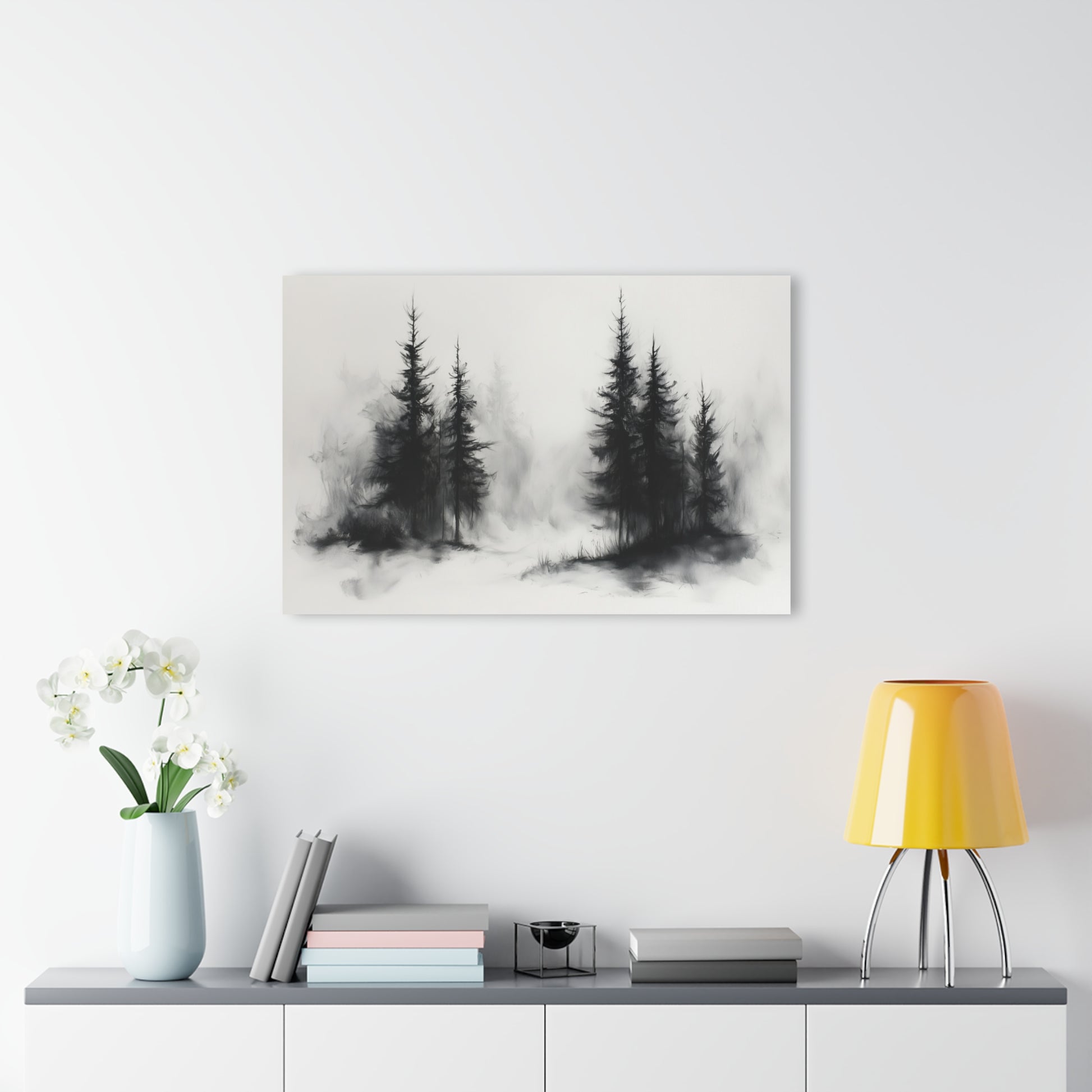 Divided Pines - Modern Minimalist Acrylic Wall Art - 36 x 24 Inch - Light Mock Up - Dyborn Designs