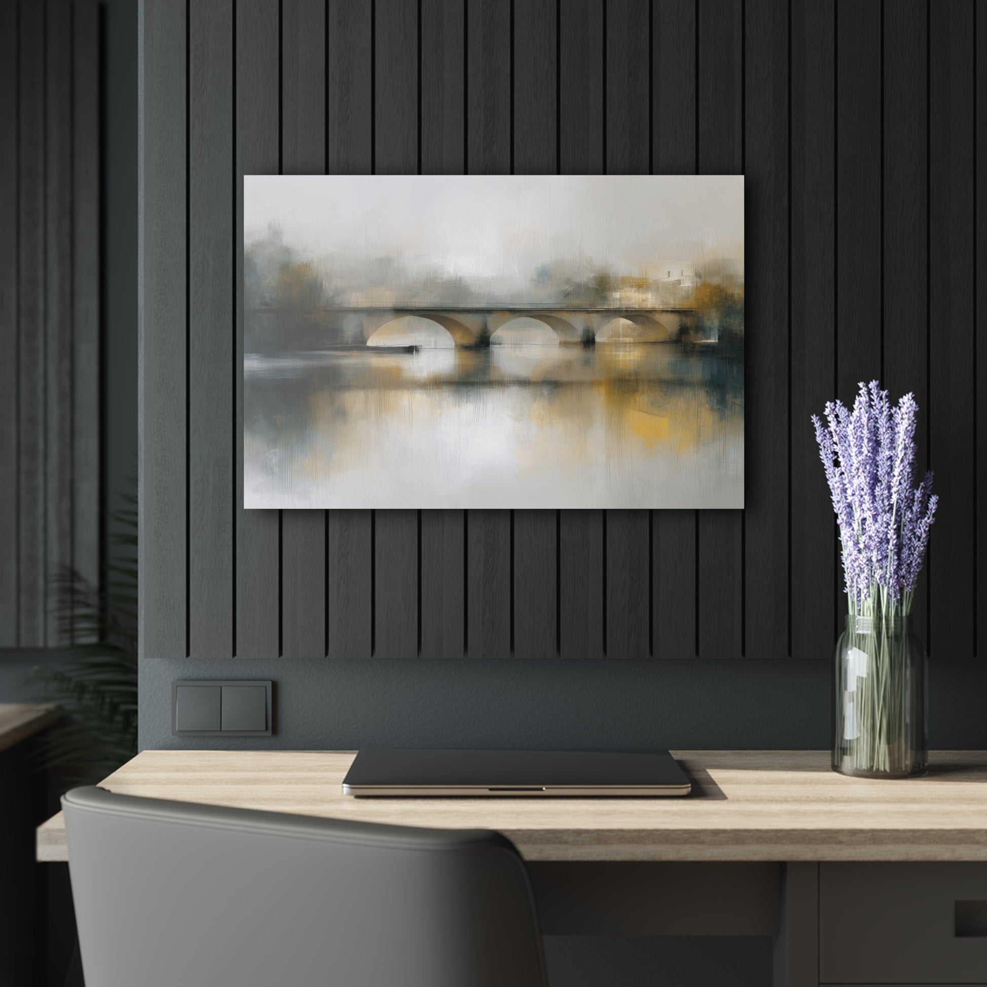 Drifting Light - Modern Minimalist Acrylic Wall Art - 30 x 20 Inch - Dark Mock Up - Dyborn Designs