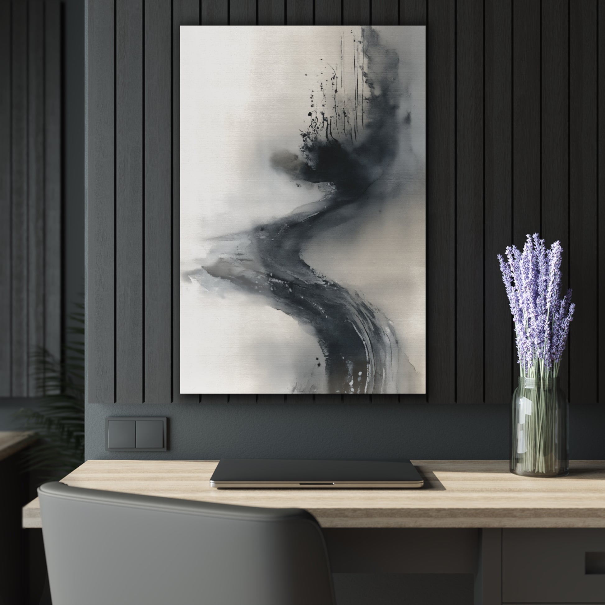 Drifting Memory - Modern Minimalist Acrylic Wall Art - 24 x 36 Inch - Dark Mock Up - Dyborn Designs