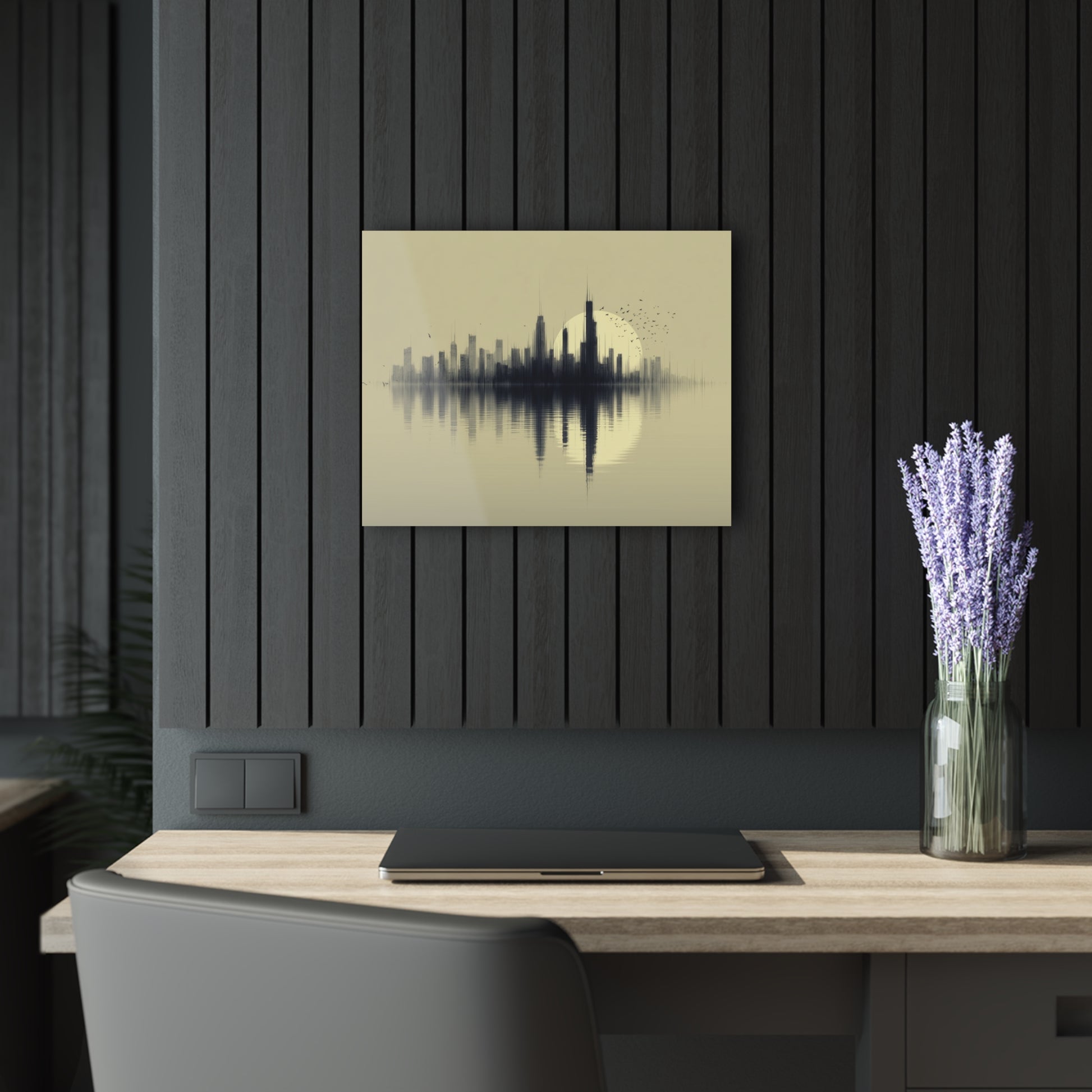 Evening Ascent - Modern Minimalist Acrylic Wall Art - 20 x 16 Inch - Dark Mockup - Dyborn Designs