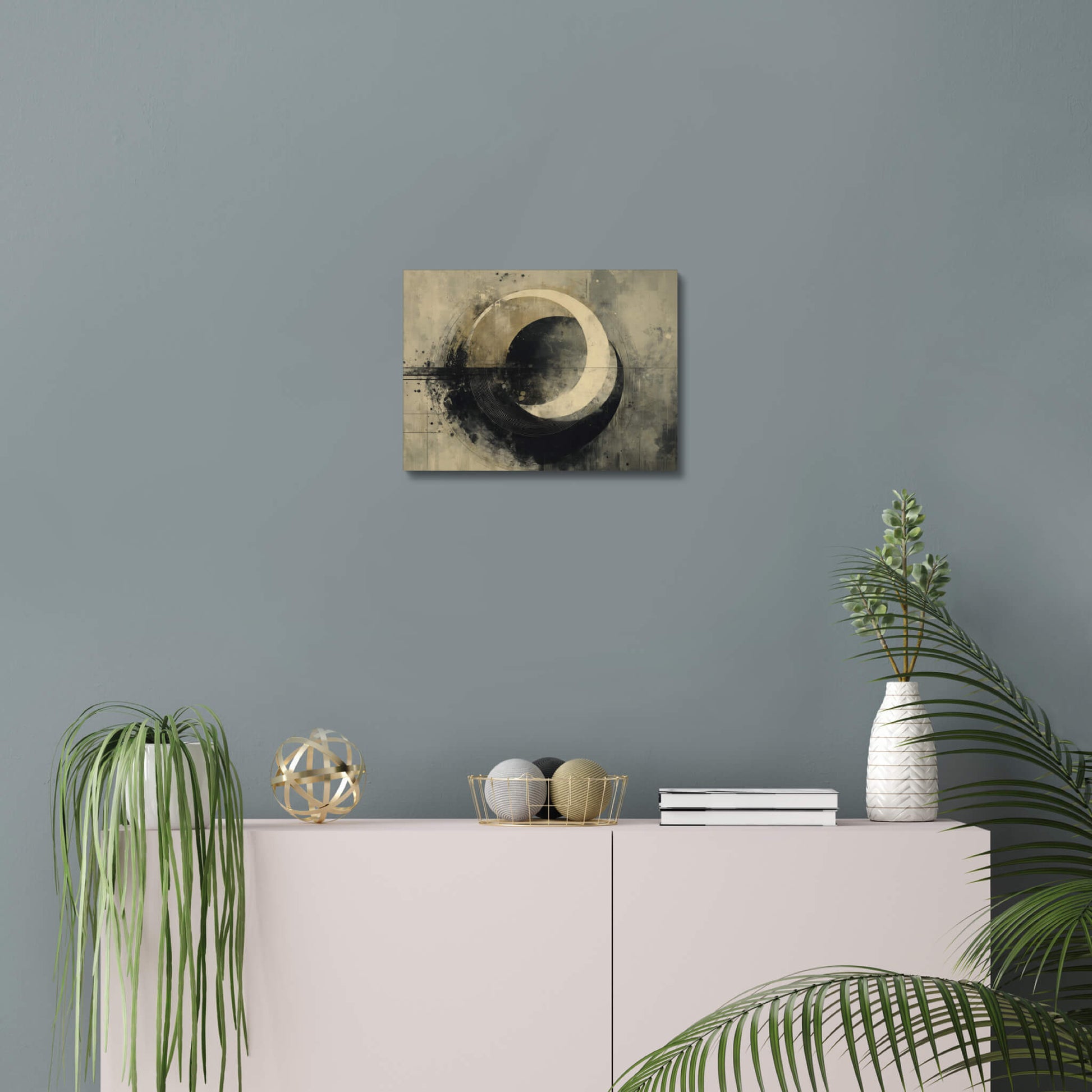 Event Horizon - Modern Minimalist Acrylic Wall Art - 14 x 11 Inch - Blue Mock Up - Dyborn Designs