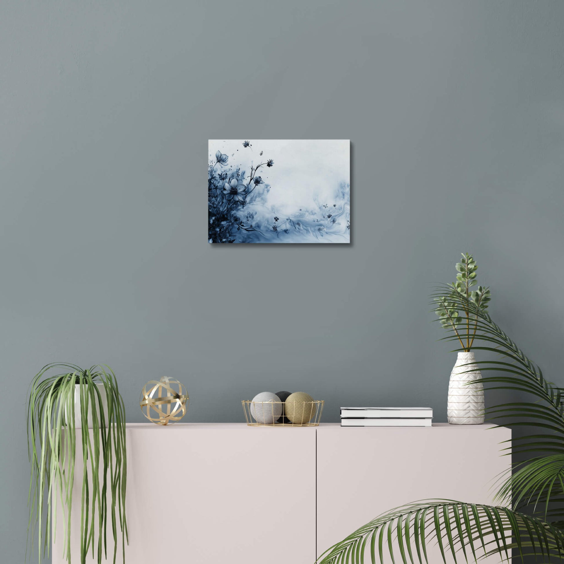 Faded Essence - Modern Minimalist Acrylic Wall Art - 14 x 11 Inch - Blue Mock Up - Dyborn Designs