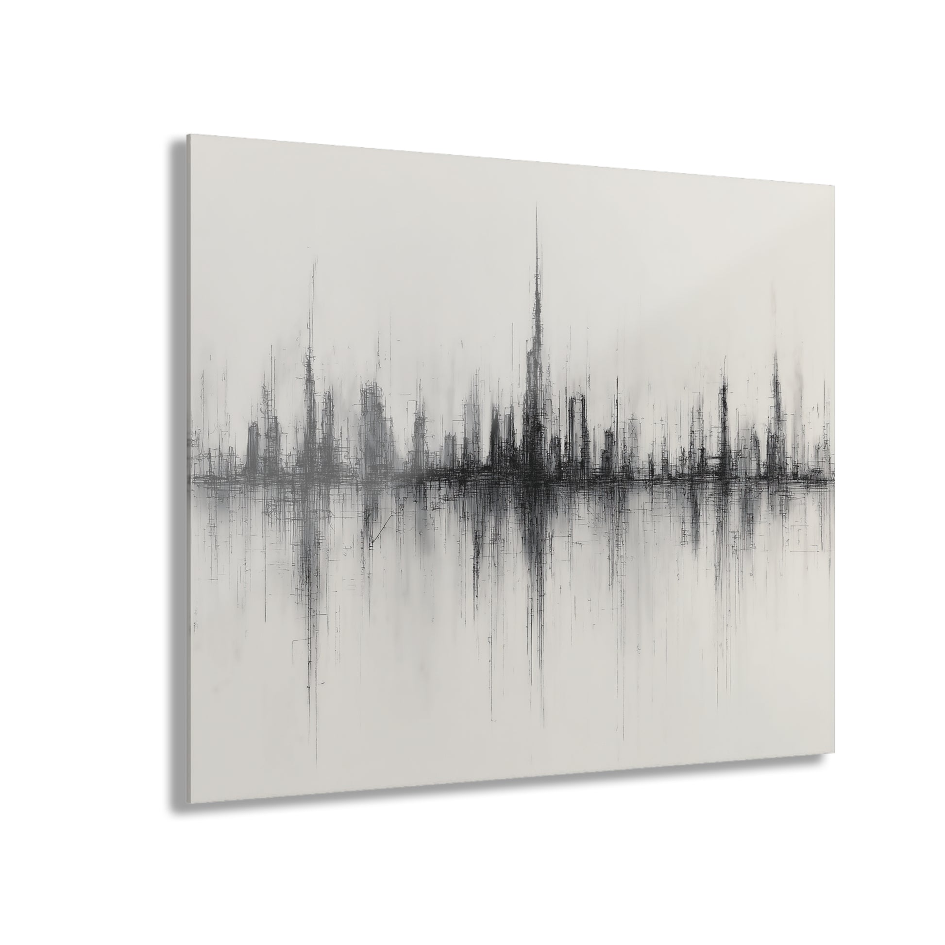 Mirrored Spires - Modern Minimalist Acrylic Wall Art - 20 x 16 Inch - Front - Dyborn Designs