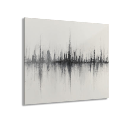 Mirrored Spires - Modern Minimalist Acrylic Wall Art - 20 x 16 Inch - Front - Dyborn Designs