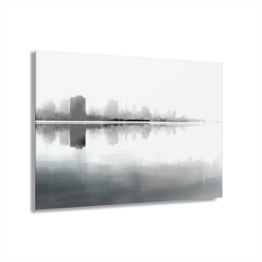 Misty Horizon - Modern Minimalist Acrylic Wall Art - 30 x 20 Inch - Front - Dyborn Designs