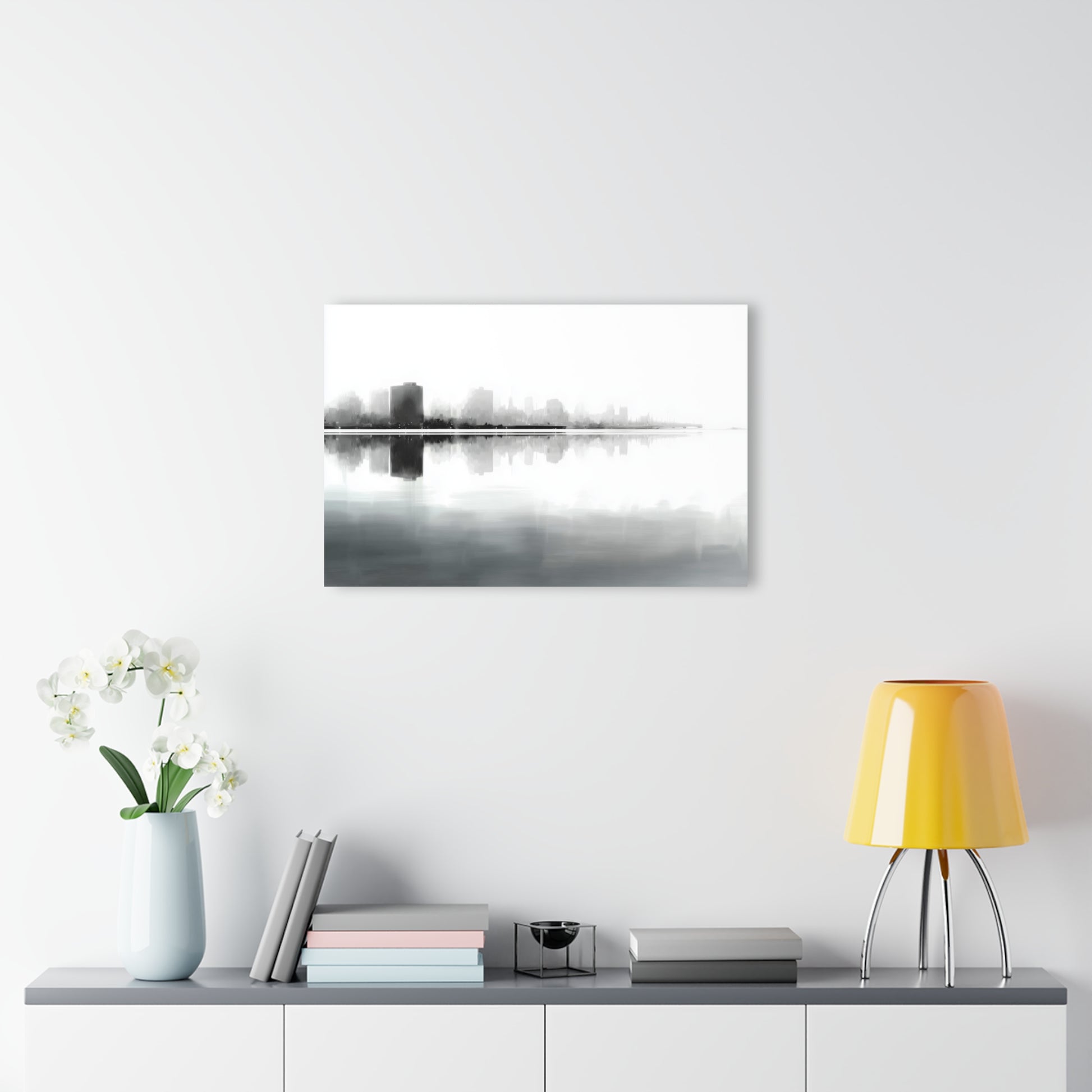 Misty Horizon - Modern Minimalist Acrylic Wall Art - 30 x 20 Inch - Light Mock Up - Dyborn Designs