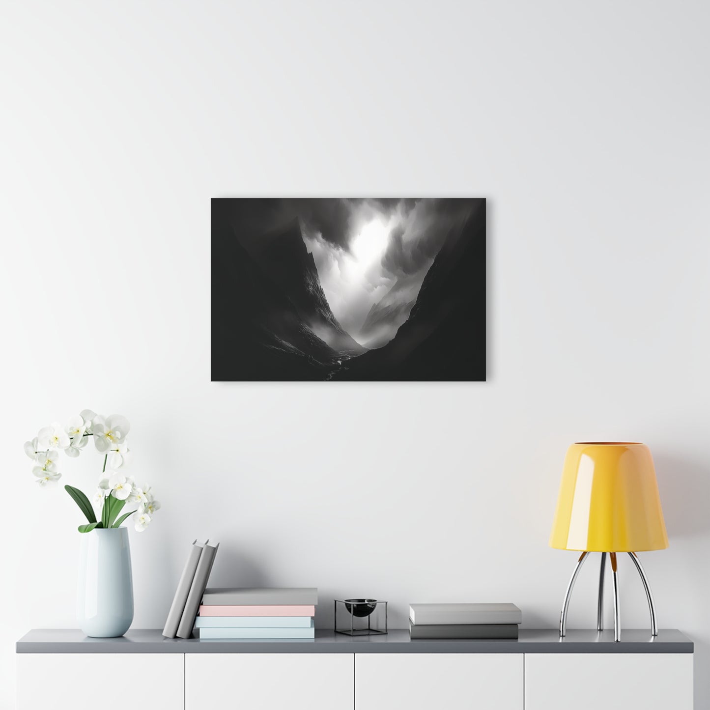 Mountain Valley - Modern Minimalist Acrylic Wall Art - 30 x 20 Inch - Light Mock Up - Dyborn Designs