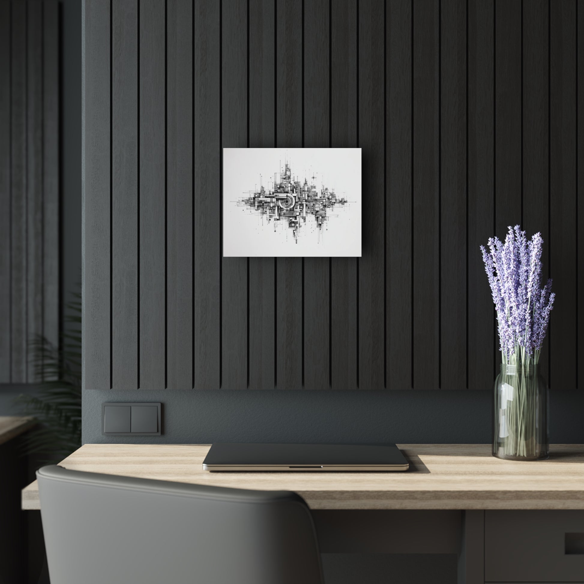 Negative Order - Modern Minimalist Acrylic Wall Art - 14 x 11 Inch - Dark Mock Up - Dyborn Designs