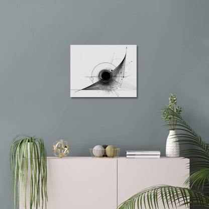 Orbital Logic - Modern Minimalist Acrylic Wall Art - 20 x 16 Inch - Blue Mock Up - Dyborn Designs