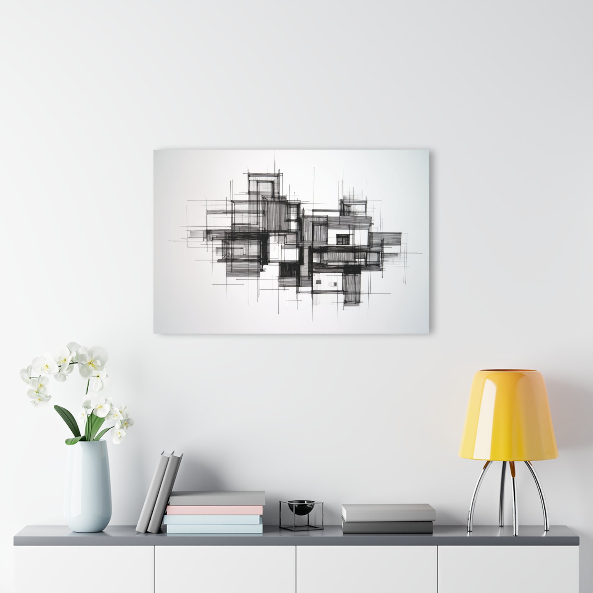 Parallel Intent - Modern Minimalist Acrylic Wall Art - 36 x 24 Inch - Light Mock Up - Dyborn Designs