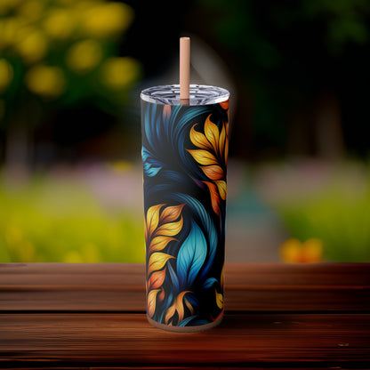 Resting Laurels 20oz Stainless Steel Skinny Tumbler with Lid & Straw Color Rosegold - Dyborn Designs