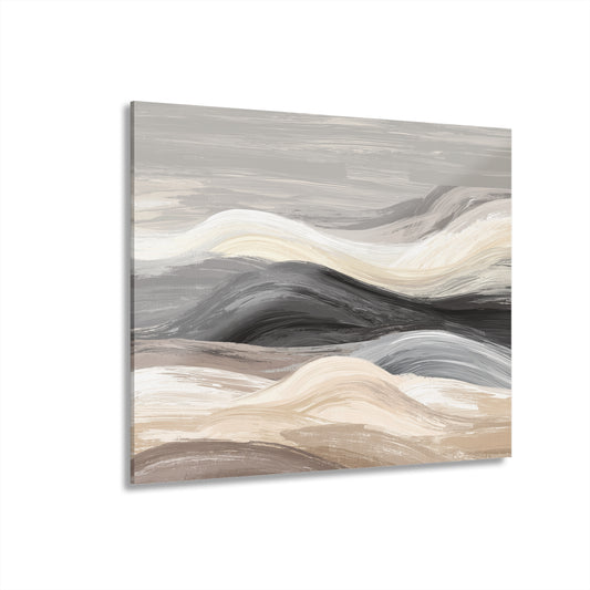 Sanded Mirage - Modern Minimalist Acrylic Wall Art - 14 x 11 Inch - Front - Dyborn Designs