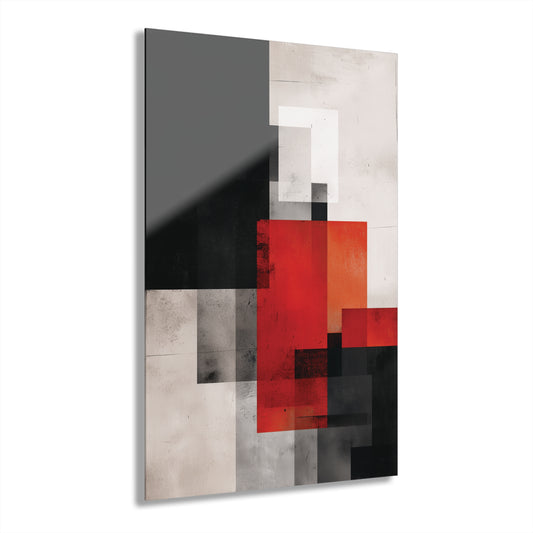 Scarlet Balance - Modern Minimalist Acrylic Wall Art - 20 x 30 Inch - Front - Dyborn Designs