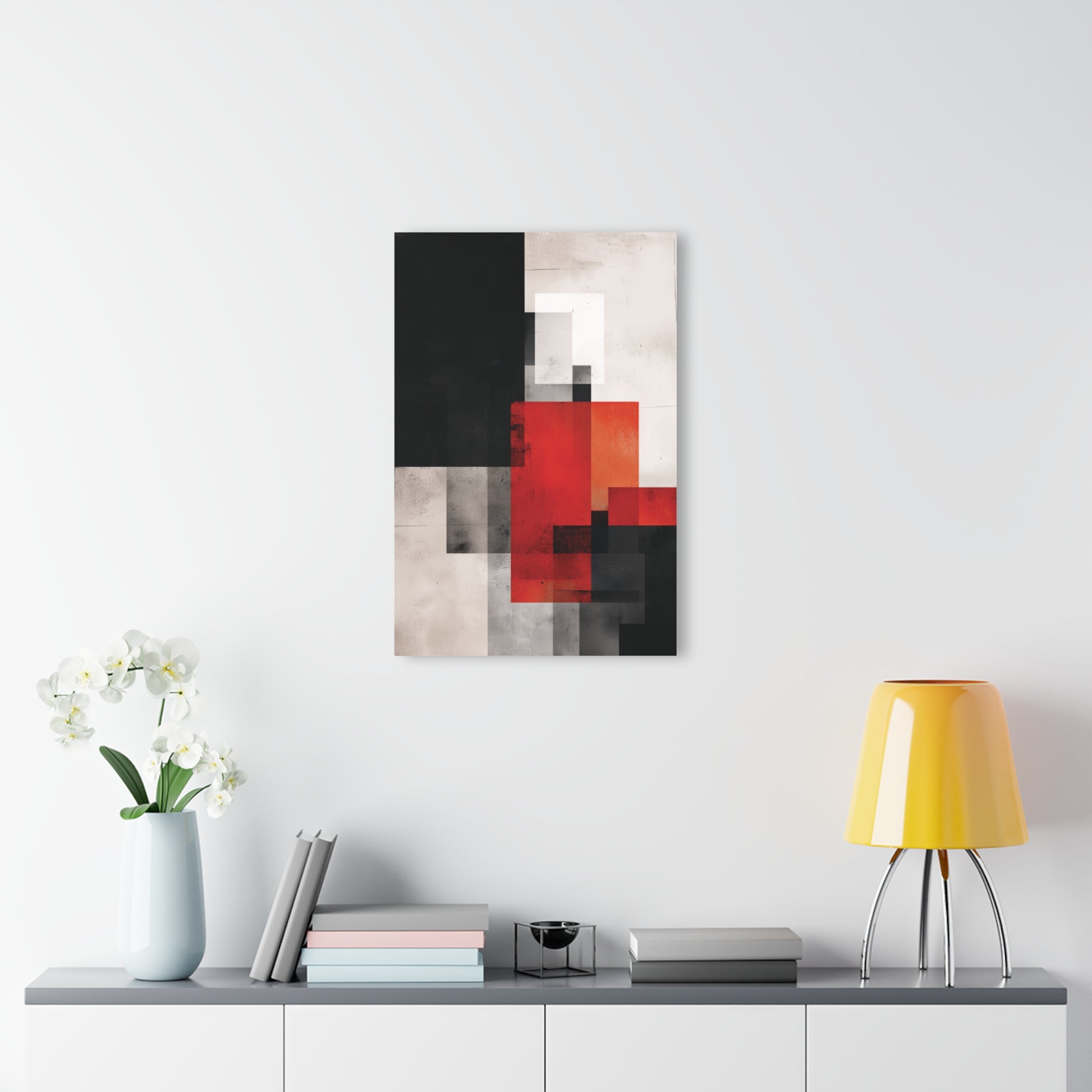 Scarlet Balance - Modern Minimalist Acrylic Wall Art - 20 x 30 Inch - Light Mock Up - Dyborn Designs