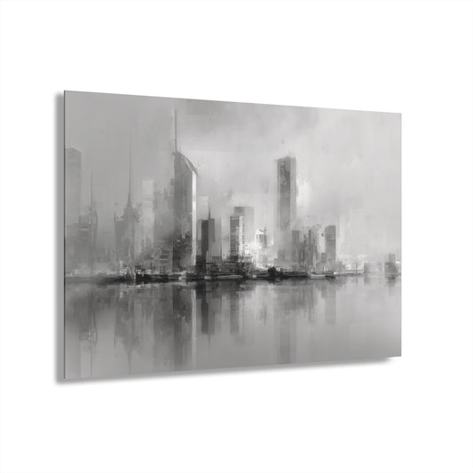 Shadow Skyline - Modern Minimalist Acrylic Wall Art - 30 x 20 Inch - Front - Dyborn Designs